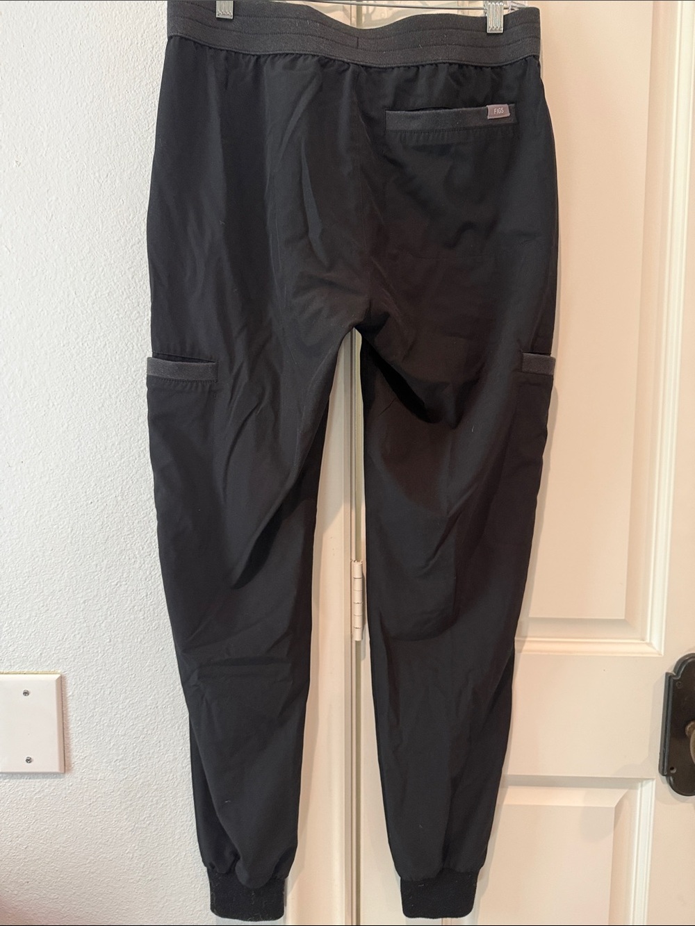 Figs Black Jogger Pants with Teal Drawstring - Picture 6 of 9